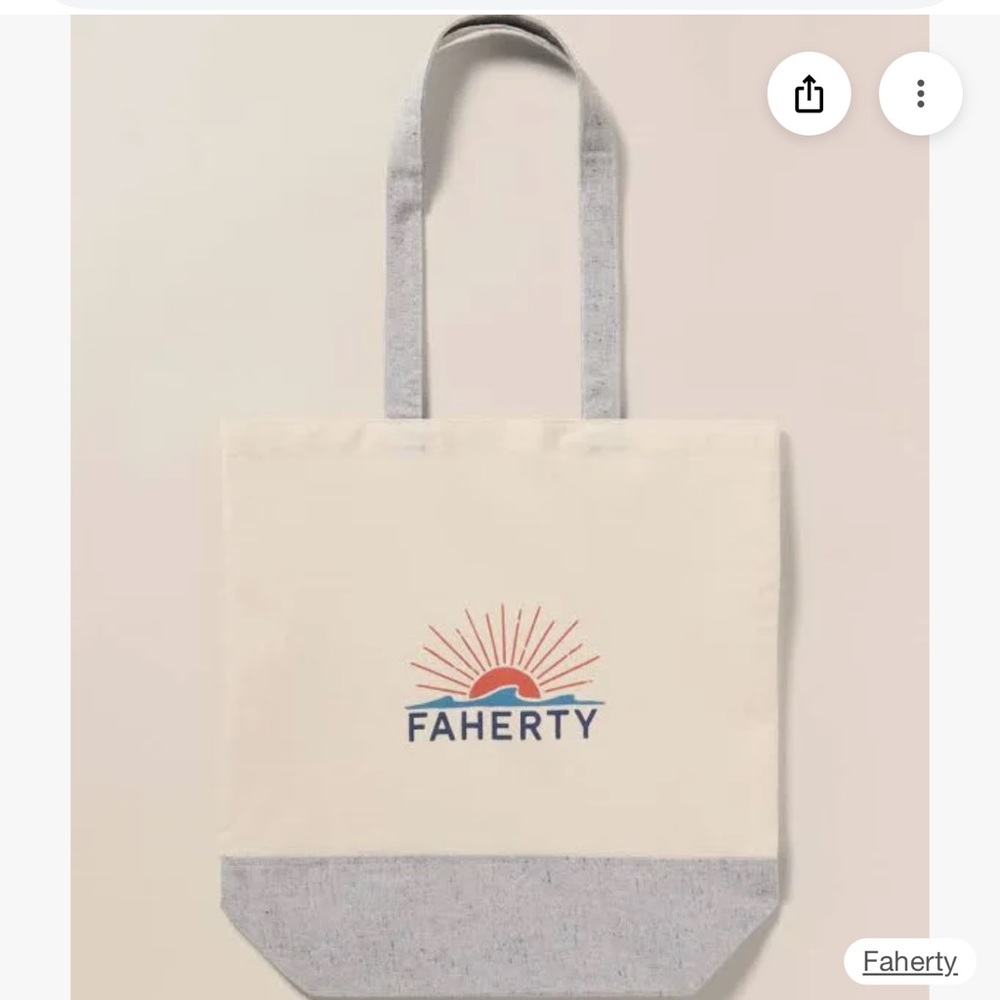 Faherty Canvas‎ Tote - Cream and Gray